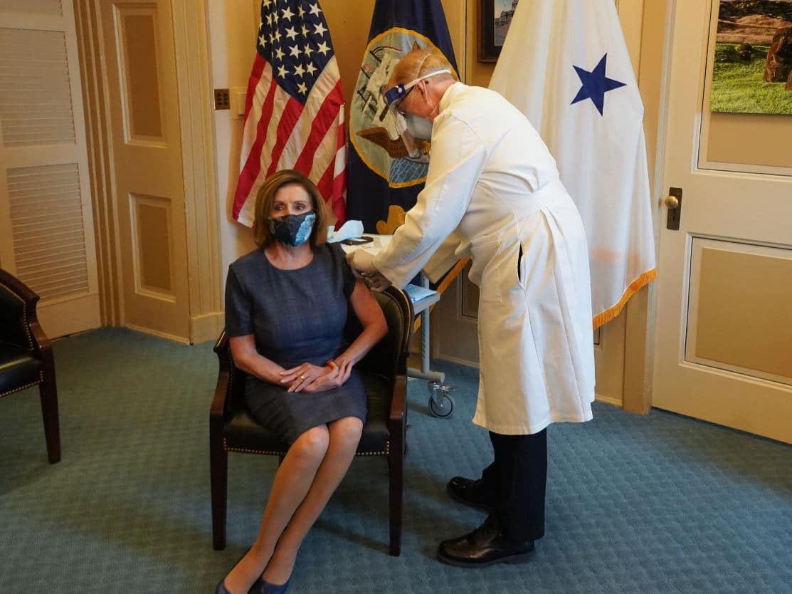 Pelosi, Hoyer, Pence All Receive First Dose of Coronavirus Vaccine