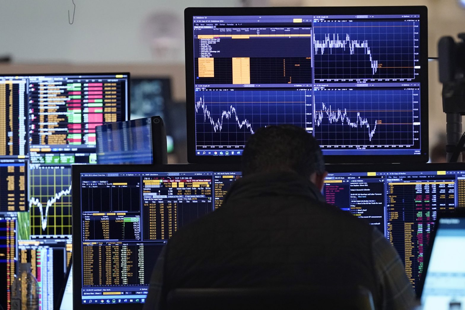 Wall Street Ends Modestly Lower After Careening From a Small Gain to as Much as 10% Below Its Record