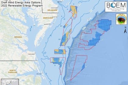 Regulators Identify Proposed Wind Energy Areas Along Central Atlantic Coast