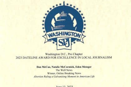 Well News Nets Top Honors at DCSPJ Dinner