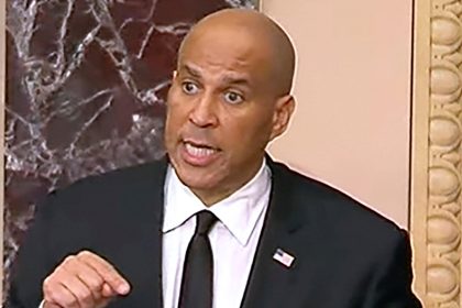 New Jersey Sen. Booker Presses His Marathon Speech Against Trump’s Agenda Past 18 Hours and Counting