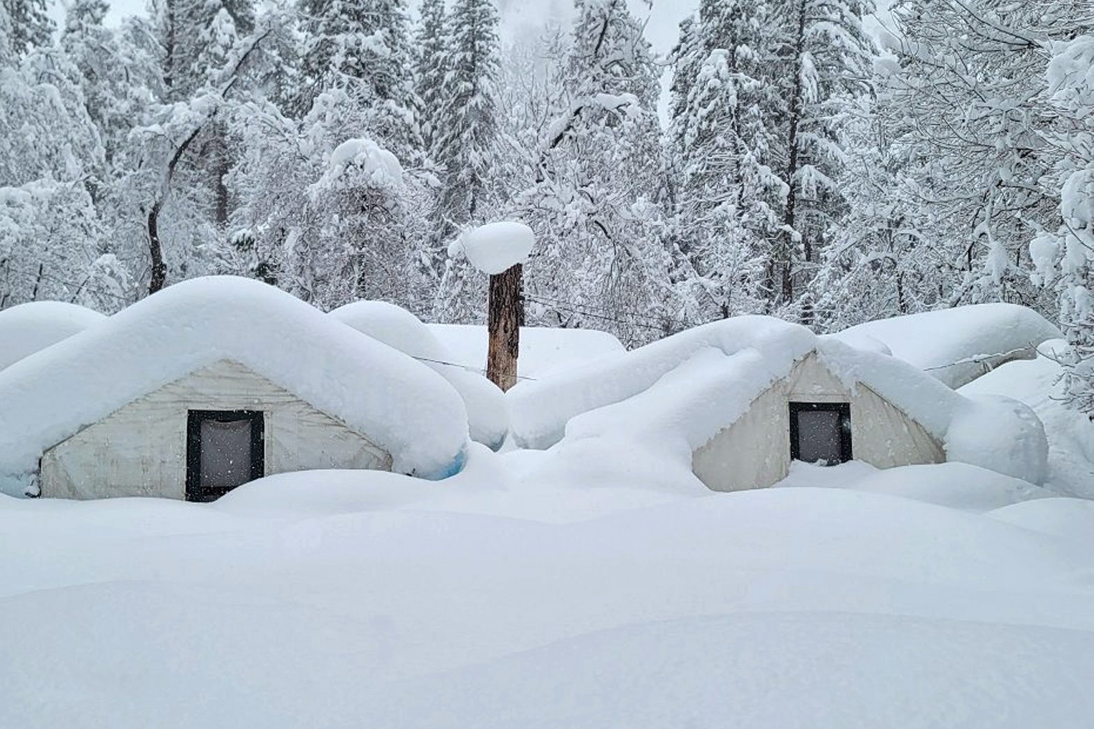 To the Rooftops: Staggering Snowfall in California Mountains
